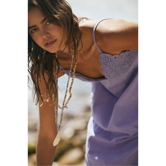NWT Free People Lovey Maxi Dress Long Crochet Lace Summer Spring Purple Cotton - Picture 14 of 14